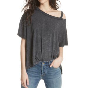 We The Free People Alex Cutout Drop Shoulders Slouchy Oversized Tee T-Shirt M
